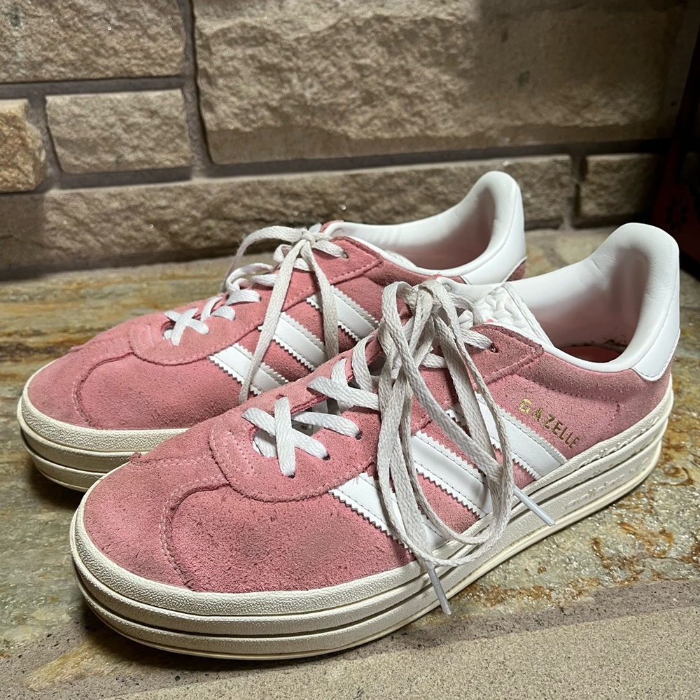 Adidas GAZELLE BOLD SHOES Platform Pink Super Pop White 8 - Picture 11 of 13